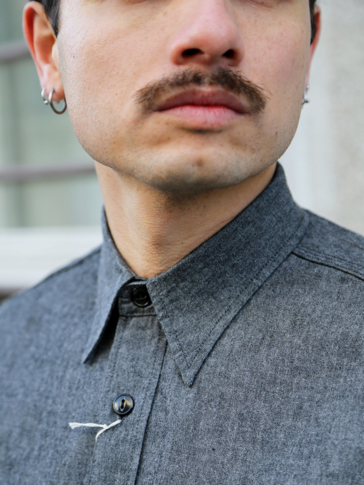 Sugar Cane LS Work Shirt Chambray – Black (SC29159)