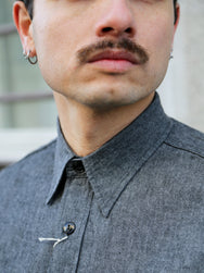 Sugar Cane LS Work Shirt Chambray – Black (SC29159)