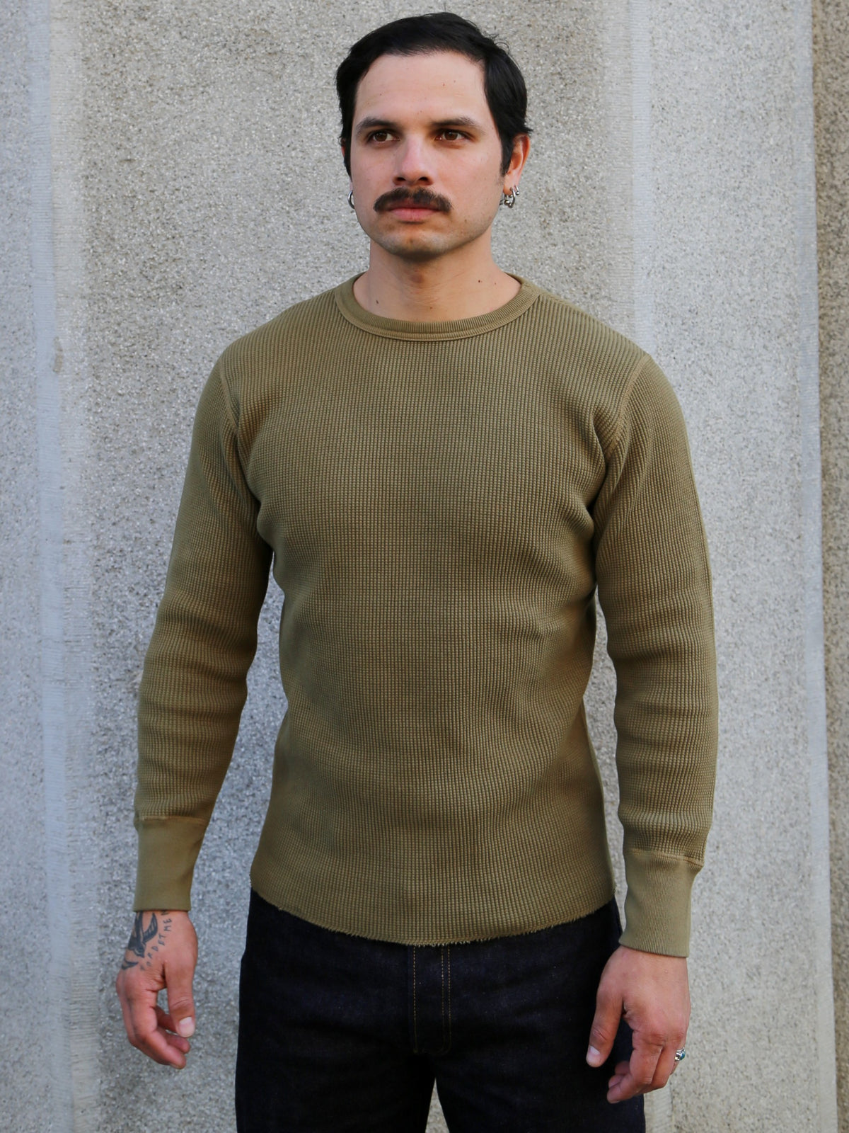 Studio d'Artisan Thermal Long Sleeve Tee – Khaki (9936)