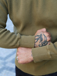 Studio d'Artisan Thermal Long Sleeve Tee – Khaki (9936)