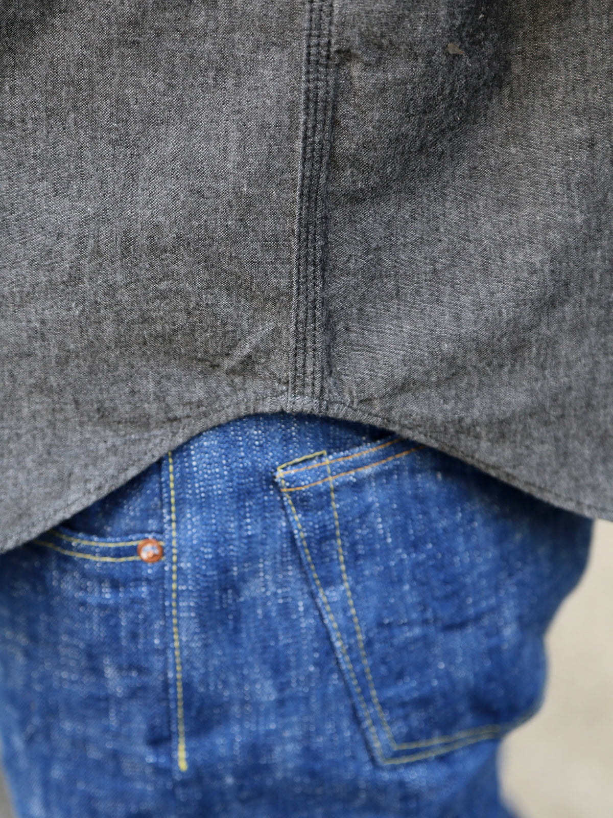 Sugar Cane LS Work Shirt Chambray – Black (SC29159)