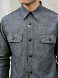 Sugar Cane LS Work Shirt Chambray – Black (SC29159)