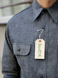 Sugar Cane LS Work Shirt Chambray – Black (SC29159)