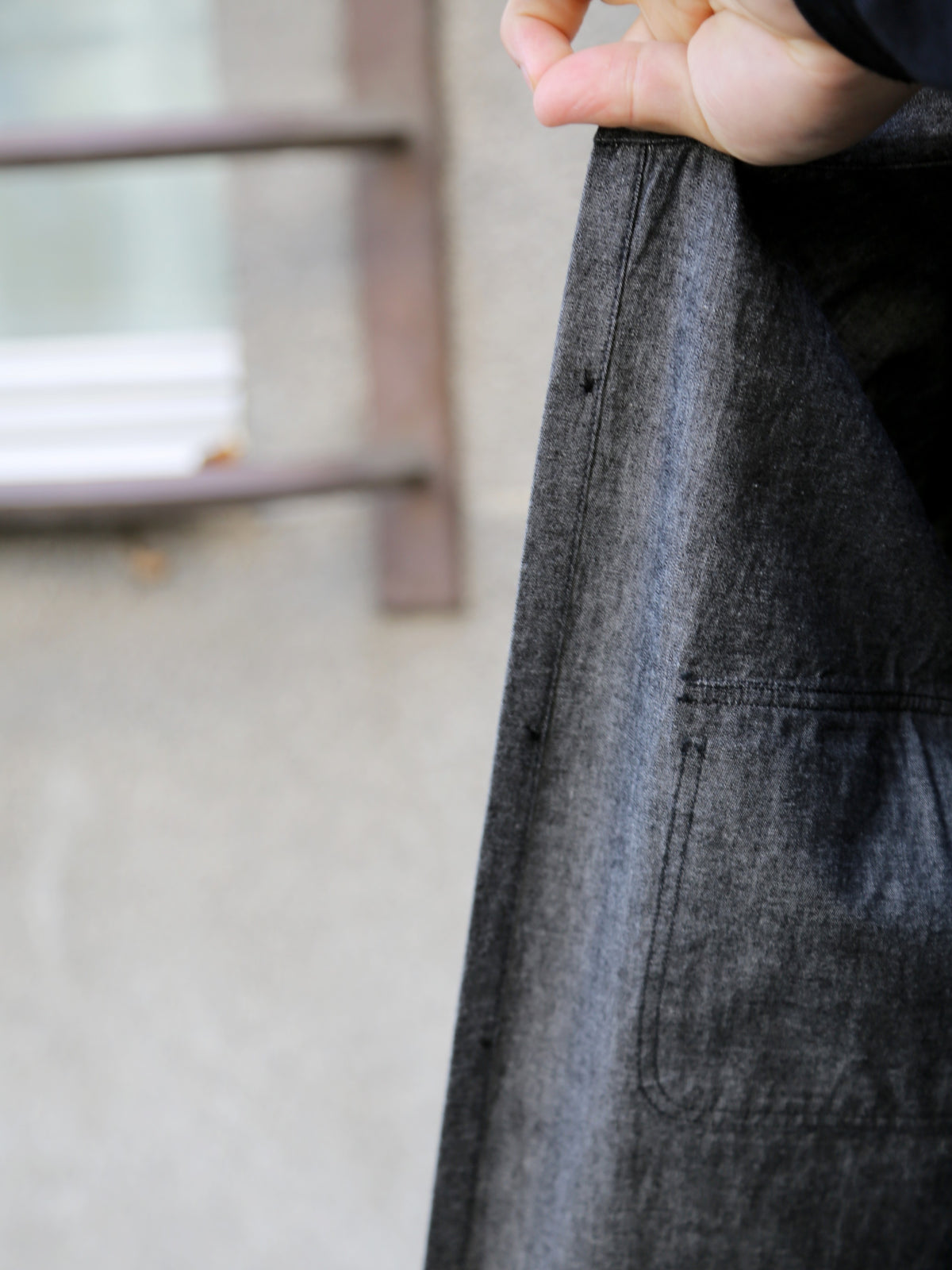 Sugar Cane LS Work Shirt Chambray – Black (SC29159)