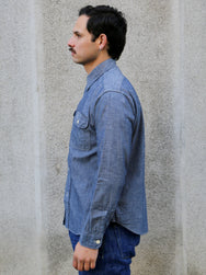 Sugar Cane LS Work Shirt Chambray – Indigo (SC27850)