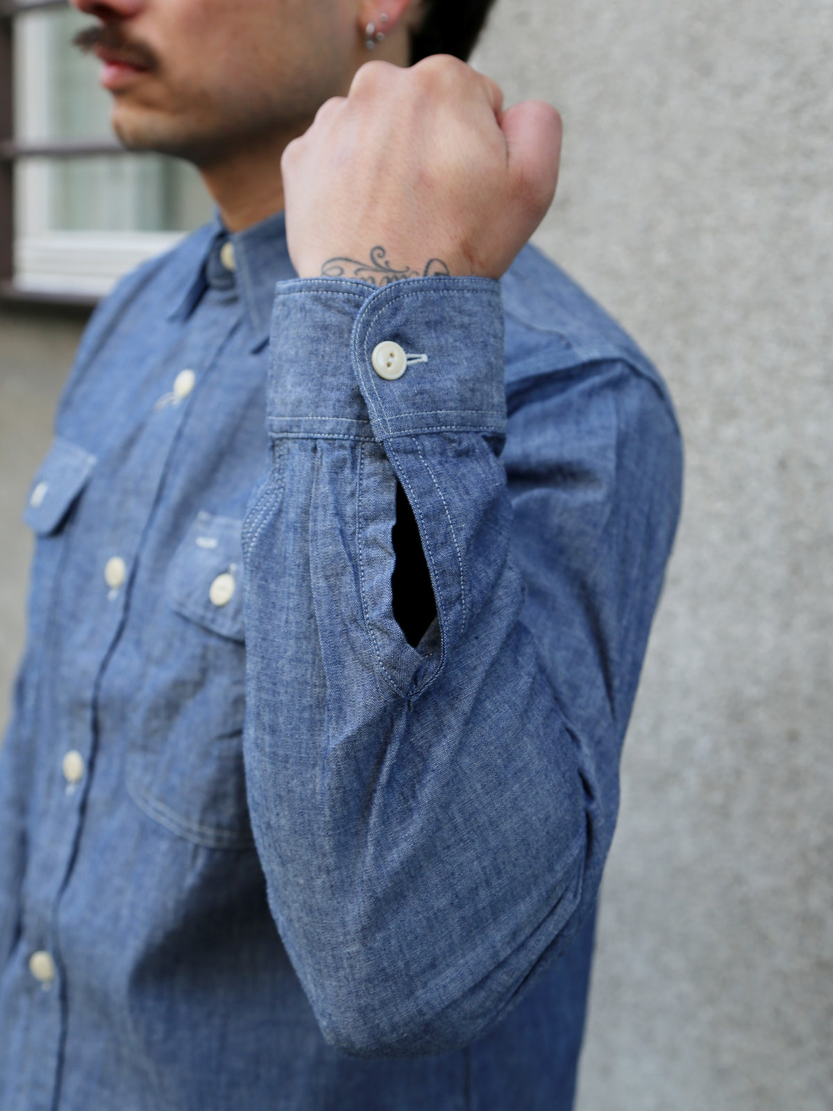 Sugar Cane LS Work Shirt Chambray – Indigo (SC27850)