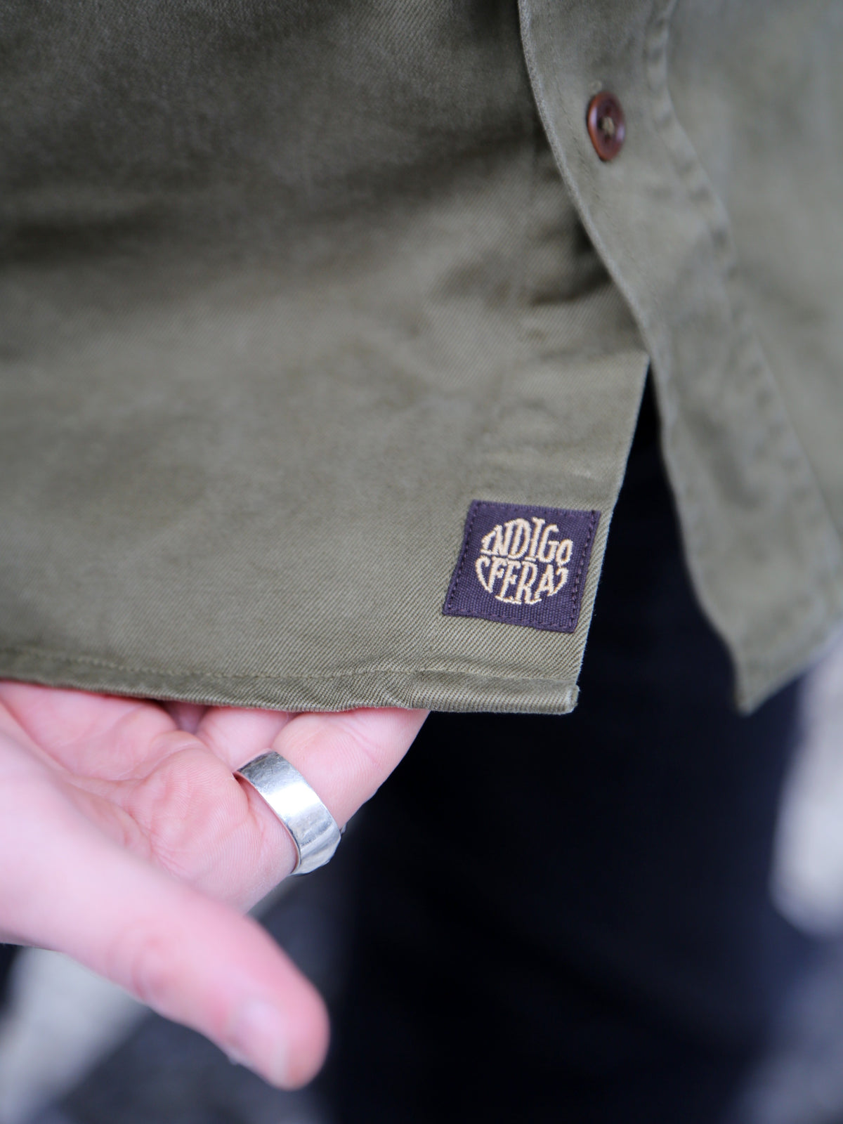 Indigofera Alamo Shirt Cotton Twill – Olive (6295-523-63)