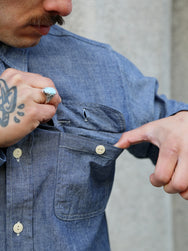 Sugar Cane LS Work Shirt Chambray – Indigo (SC27850)