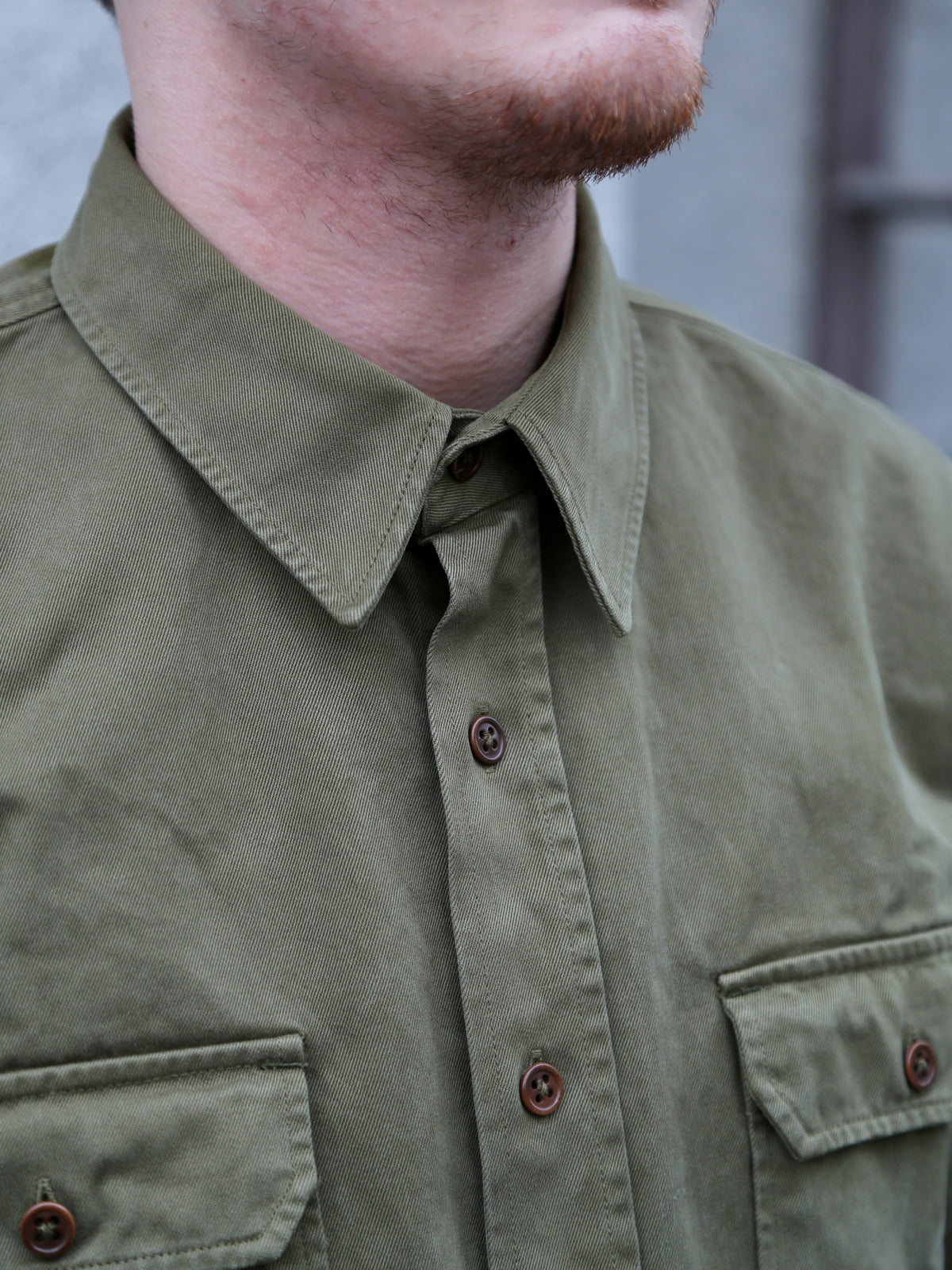 Indigofera Alamo Shirt Cotton Twill – Olive (6295-523-63)