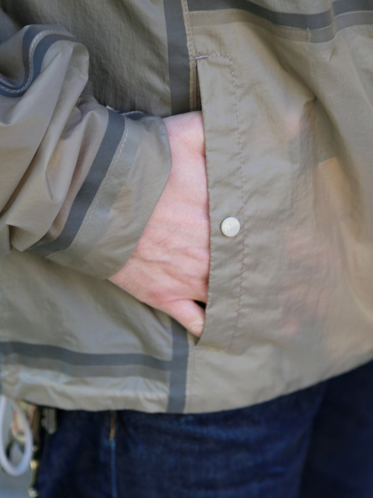 Ten C Wind Combo Bonded Shirt – Pale Taupe (22CTCUC11055)
