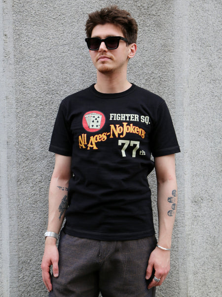 Buzz Rickson's Slub Yarn T-Shirt 77th Fighter Sq. – Black (BR79728-119)