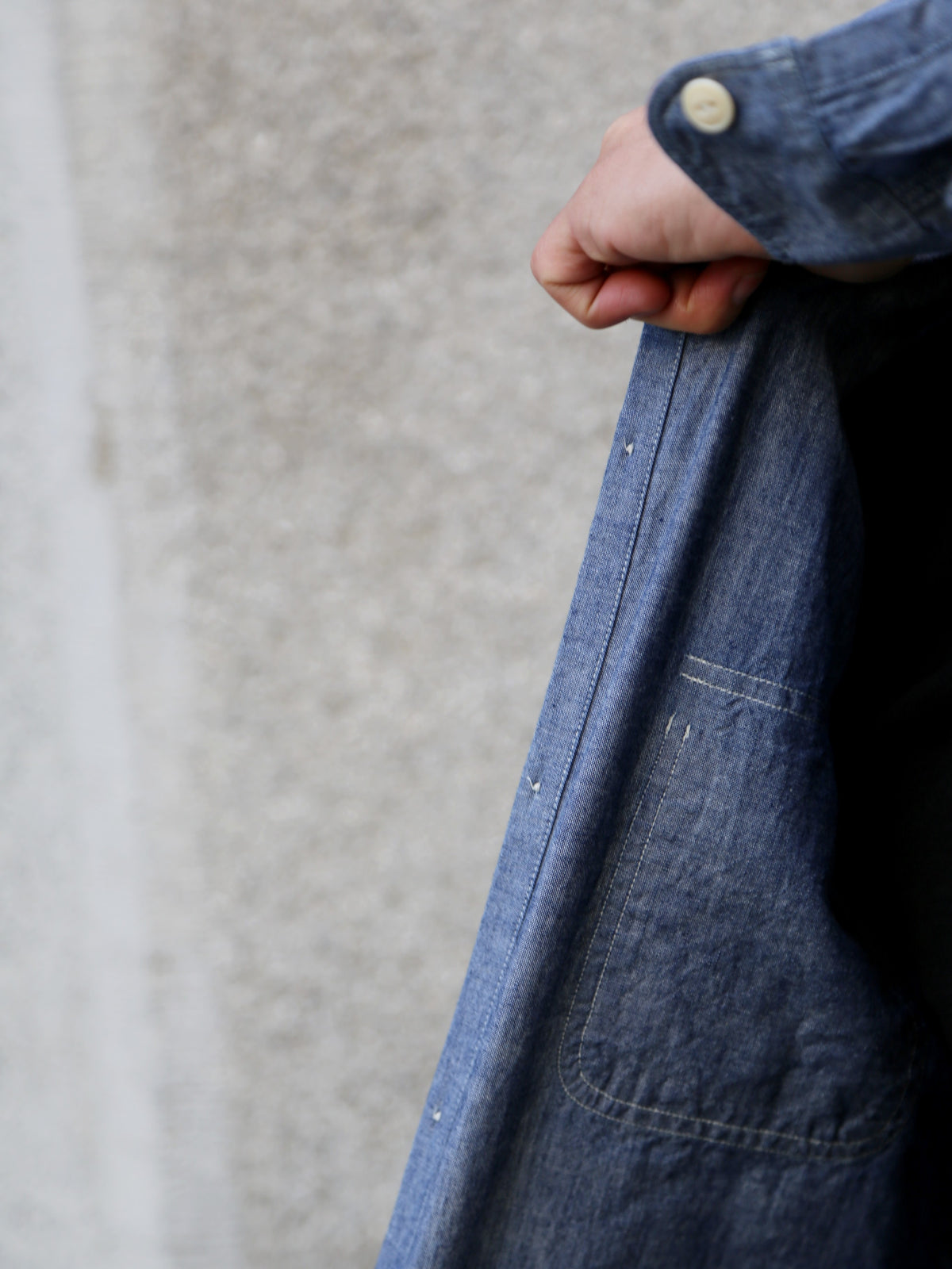 Sugar Cane LS Work Shirt Chambray – Indigo (SC27850)