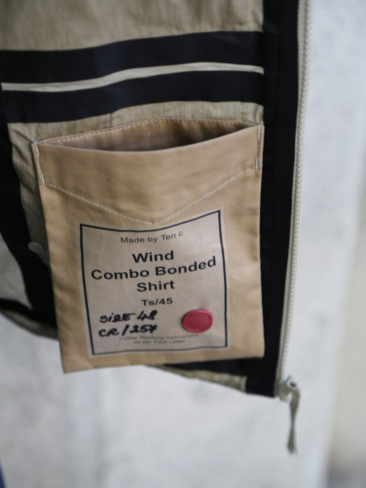 Ten C Wind Combo Bonded Shirt – Pale Taupe (22CTCUC11055)