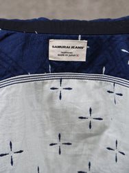 Samurai Jeans "Kingyo" Jacquard Work Shirt – Natural Indigo (SSS25-02W)