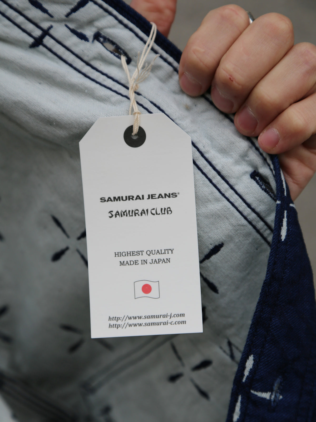 Samurai Jeans "Kingyo" Jacquard Work Shirt – Natural Indigo (SSS25-02W)