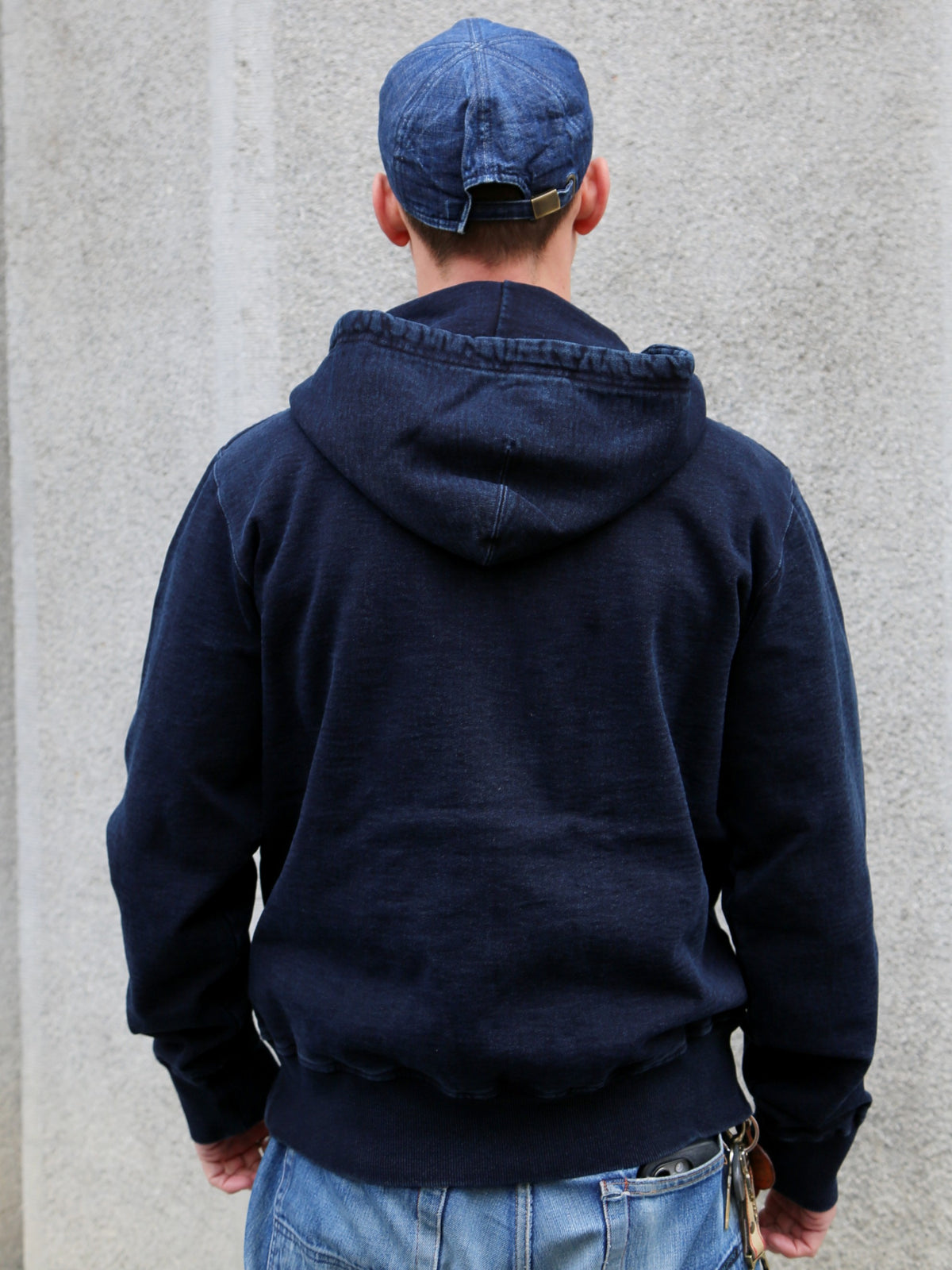 Samurai Jeans Heavyweight Hoodie – Natural Indigo/Kakishibu (SIS25-102)