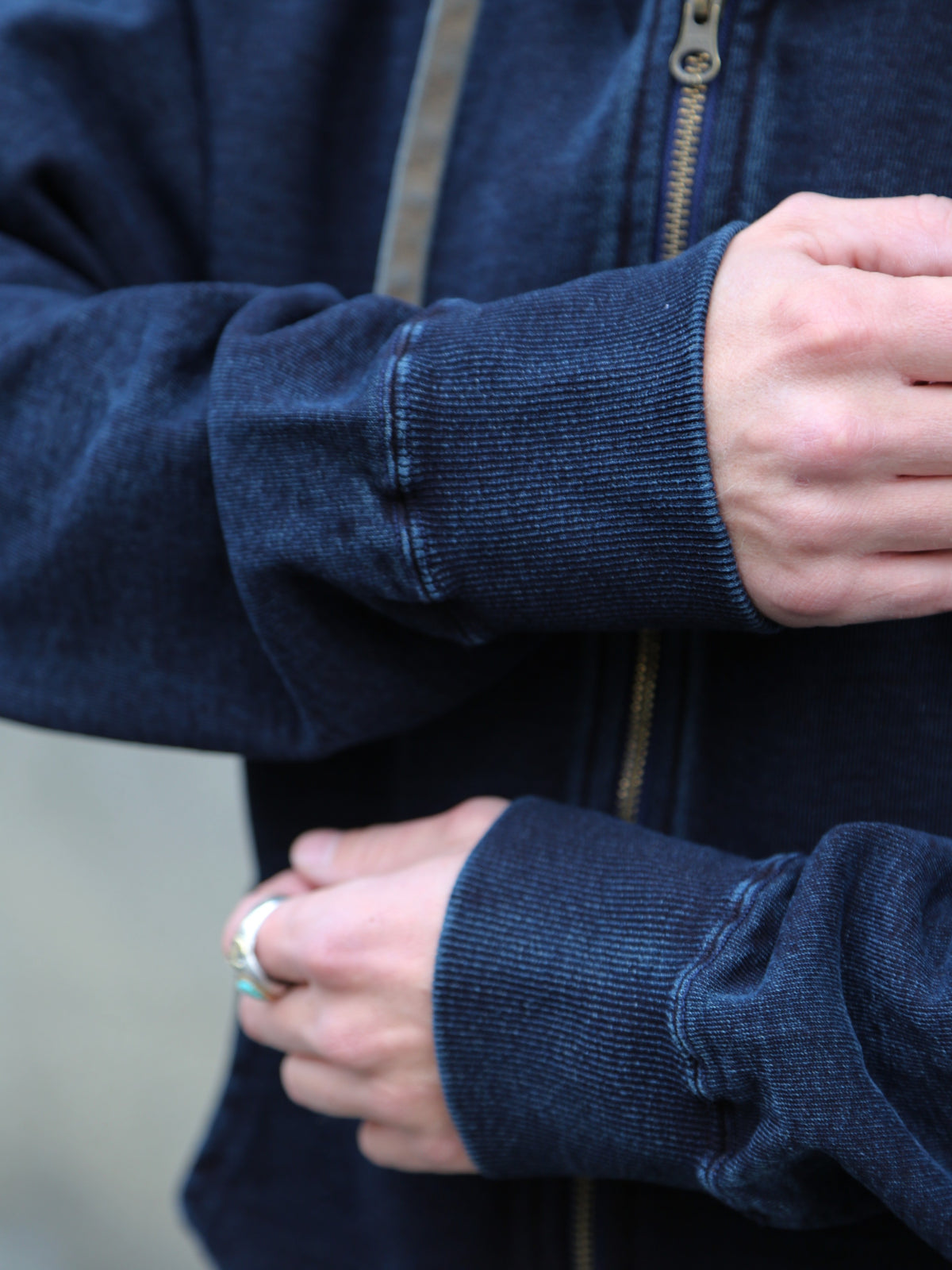 Samurai Jeans Heavyweight Hoodie – Natural Indigo/Kakishibu (SIS25-102)