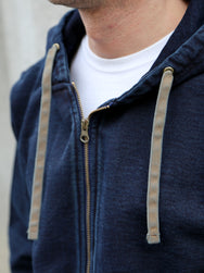 Samurai Jeans Heavyweight Hoodie – Natural Indigo/Kakishibu (SIS25-102)
