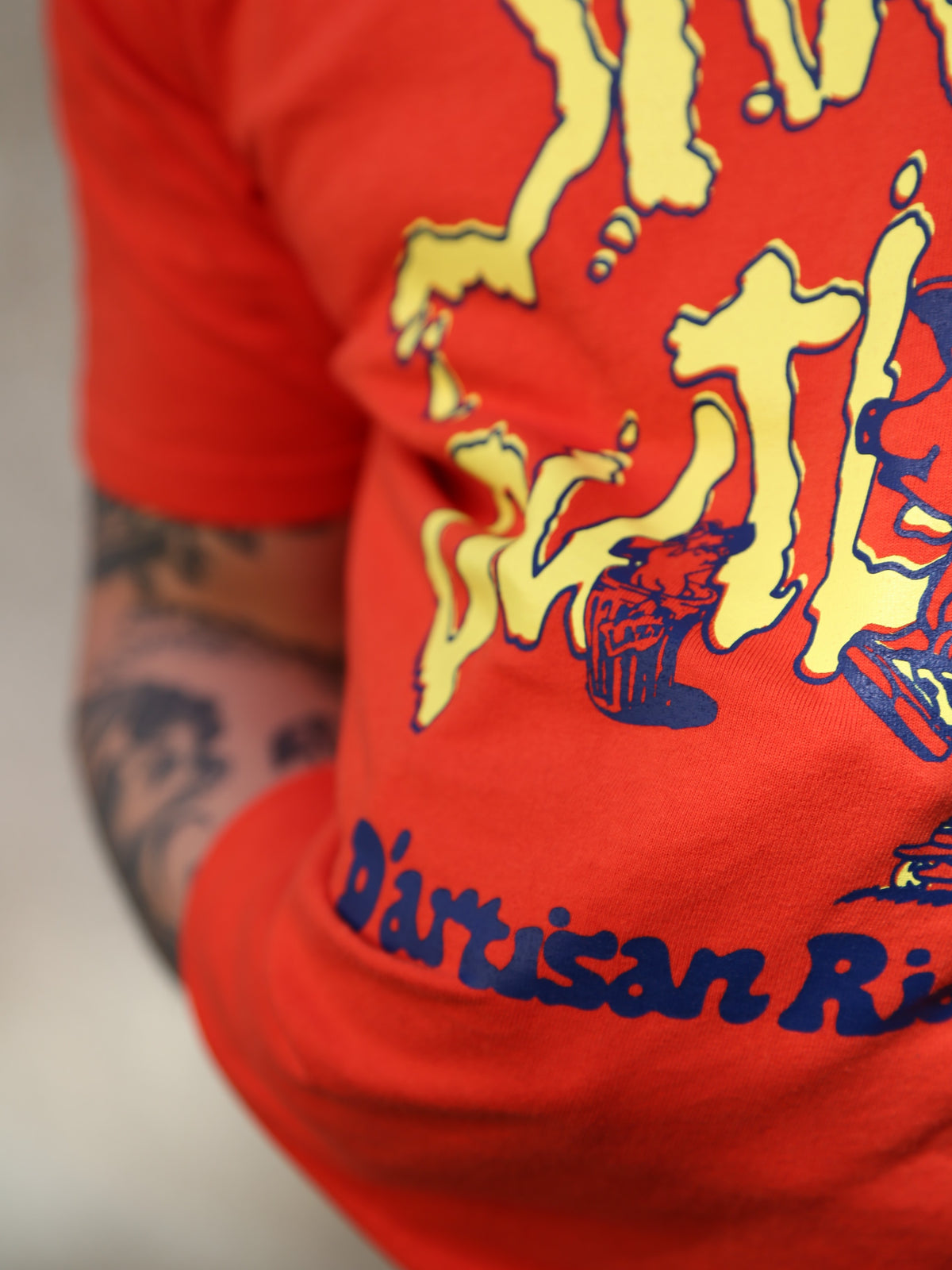 Studio d'Artisan USA Cotton Skate Print Tee – Red (8210B)