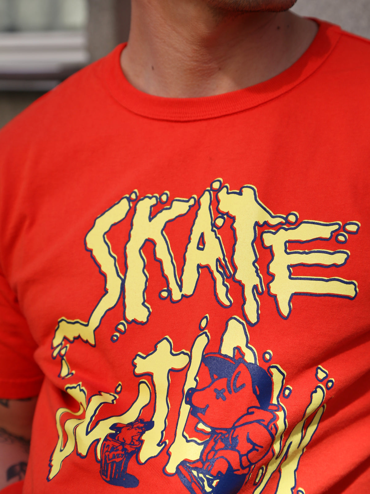 Studio d'Artisan USA Cotton Skate Print Tee – Red (8210B)