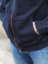 Samurai Jeans Heavyweight Hoodie – Natural Indigo/Kakishibu (SIS25-102)