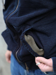 Samurai Jeans Heavyweight Hoodie – Natural Indigo/Kakishibu (SIS25-102)