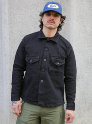 Black Sign “Sashiko" 15,5oz Black Denim Navajo Shirt – Midnight Black (BSFL-24103)