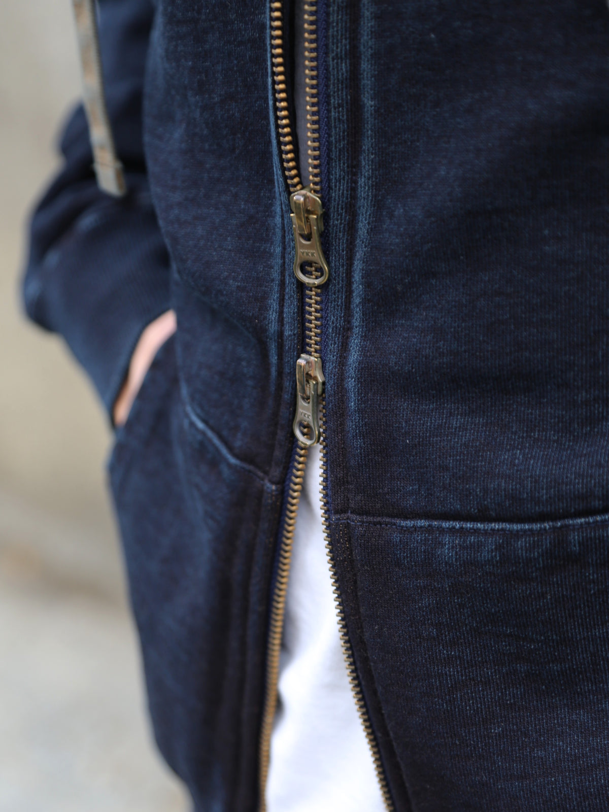 Samurai Jeans Heavyweight Hoodie – Natural Indigo/Kakishibu (SIS25-102)