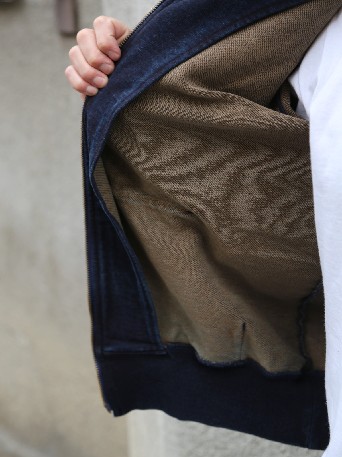 Samurai Jeans Heavyweight Hoodie – Natural Indigo/Kakishibu (SIS25-102)