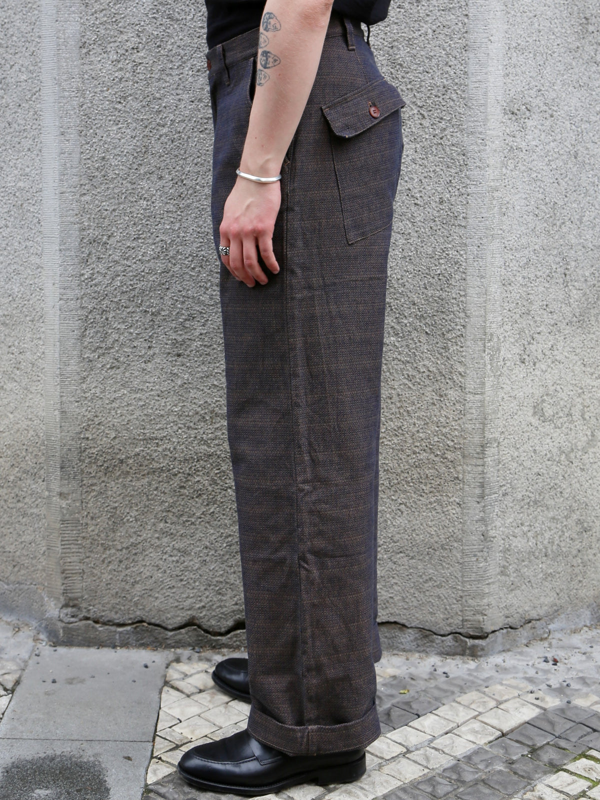 Samurai Jeans Kanoko Aimadara Trousers – Blue/Brown (SJAP26-KSK)