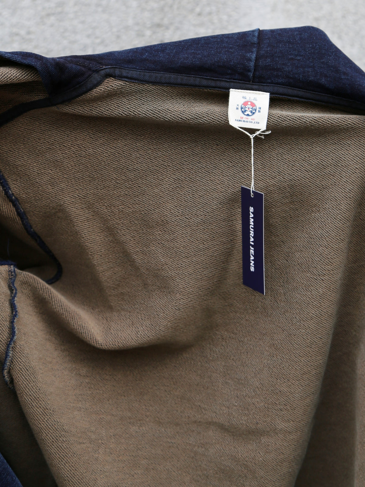 Samurai Jeans Heavyweight Hoodie – Natural Indigo/Kakishibu (SIS25-102)