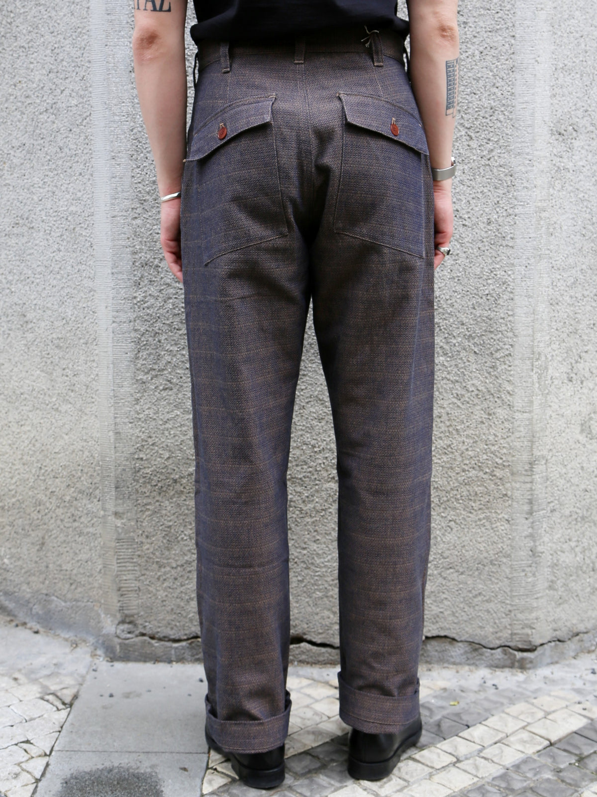 Samurai Jeans Kanoko Aimadara Trousers – Blue/Brown (SJAP26-KSK)