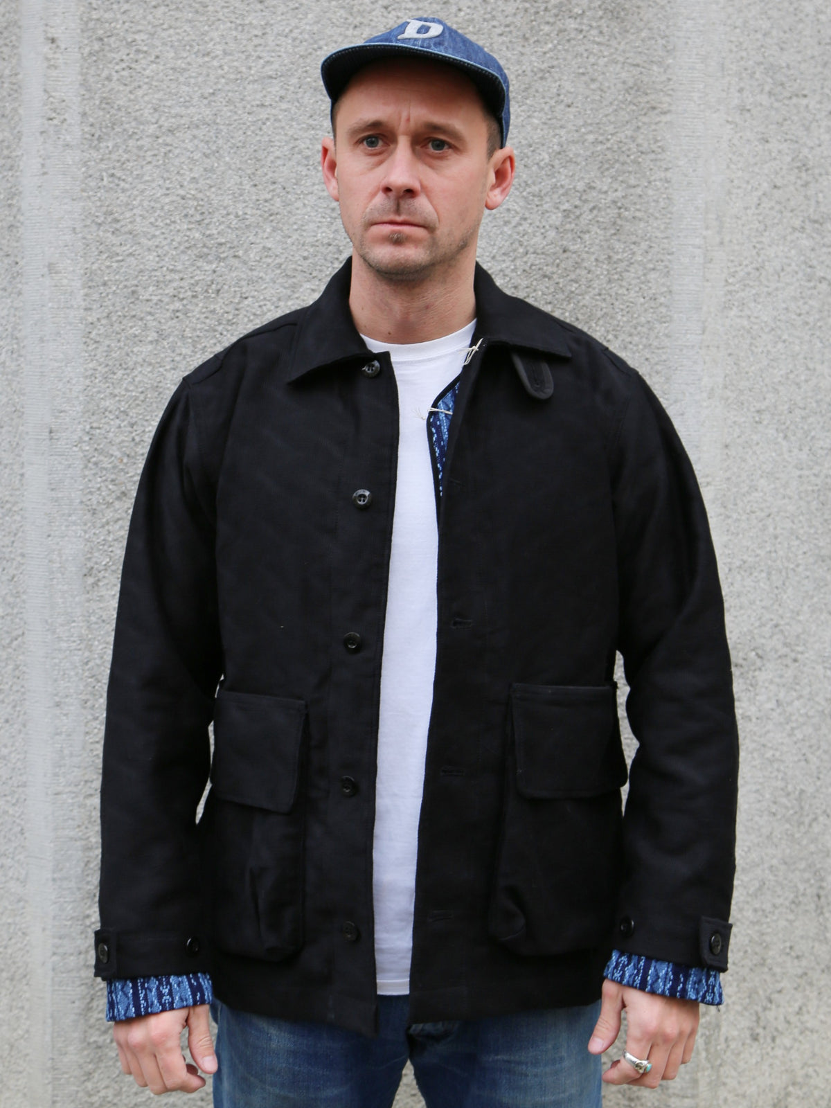 Samurai Jeans Baseball Shirt Liner – Indigo Stripe (SJCJK25-LNR)