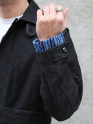 Samurai Jeans Baseball Shirt Liner – Indigo Stripe (SJCJK25-LNR)