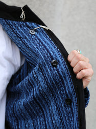 Samurai Jeans Baseball Shirt Liner – Indigo Stripe (SJCJK25-LNR)