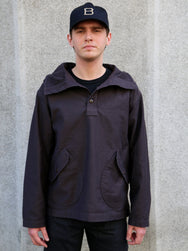 Black Sign Military Back Satin Hooded Deck Shirt – Mud Brown (BSSJ-25403)