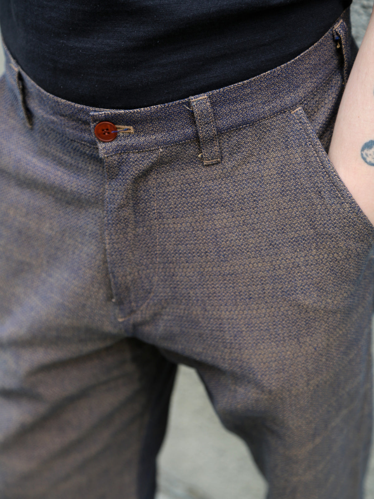 Samurai Jeans Kanoko Aimadara Trousers – Blue/Brown (SJAP26-KSK)
