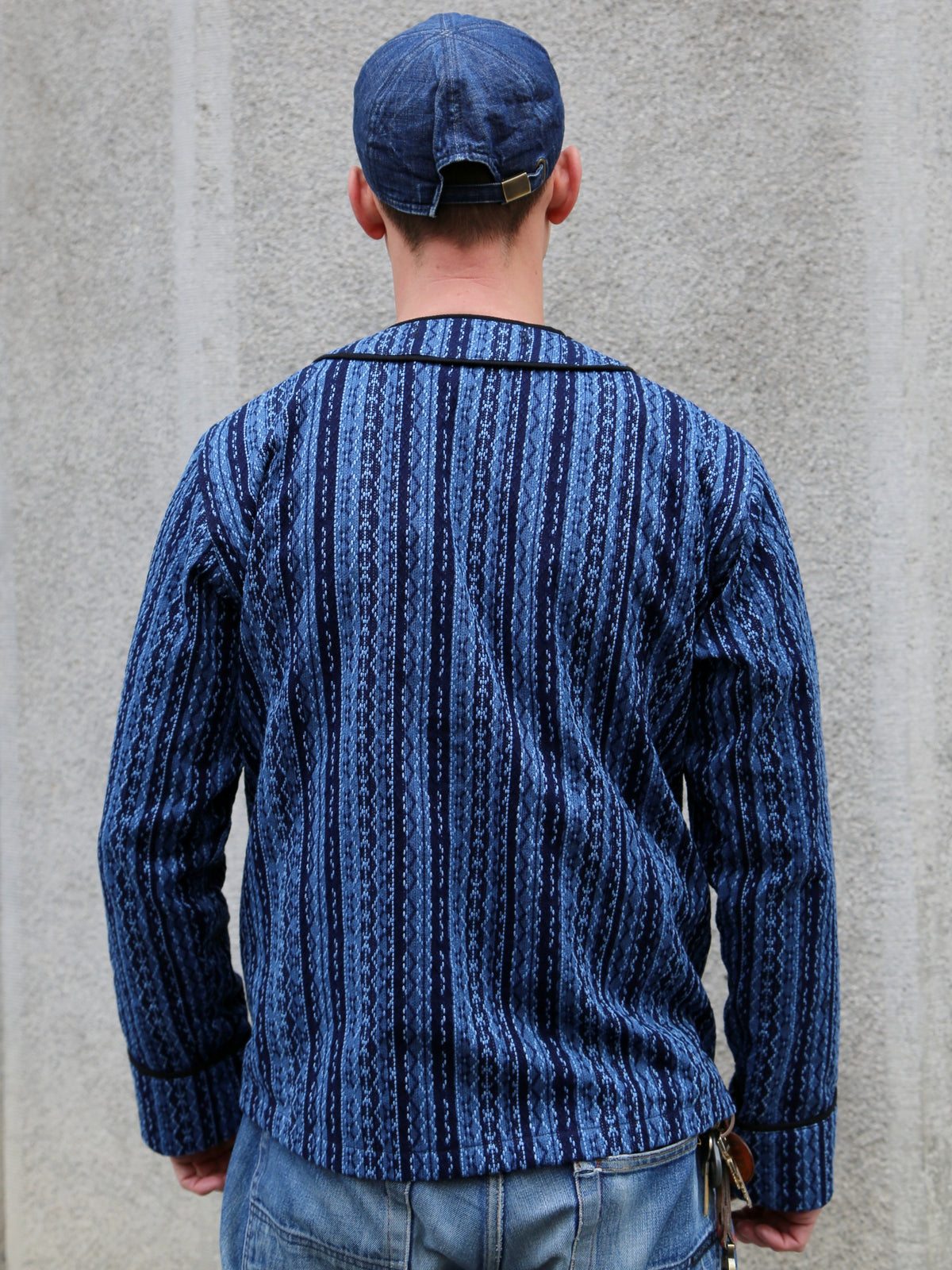 Samurai Jeans Baseball Shirt Liner – Indigo Stripe (SJCJK25-LNR)