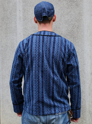 Samurai Jeans Baseball Shirt Liner – Indigo Stripe (SJCJK25-LNR)