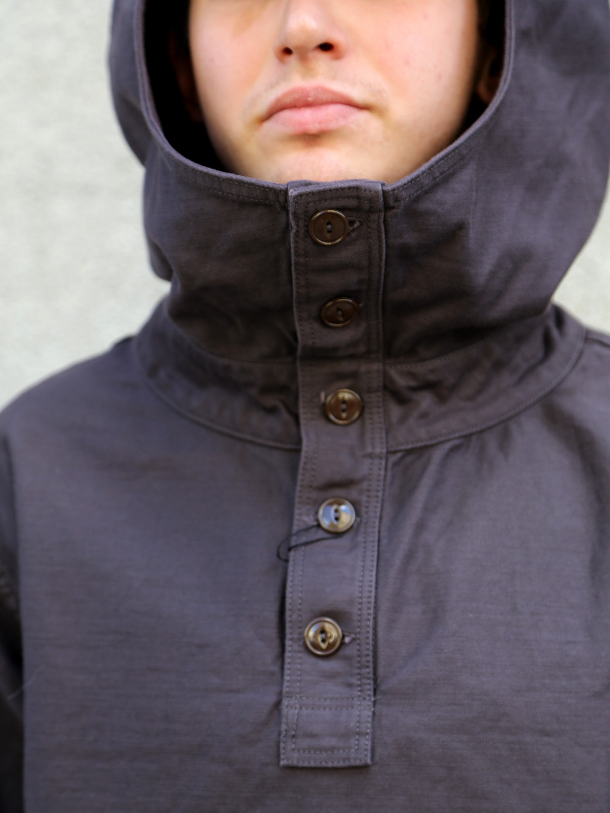 Black Sign Military Back Satin Hooded Deck Shirt – Mud Brown (BSSJ-25403)