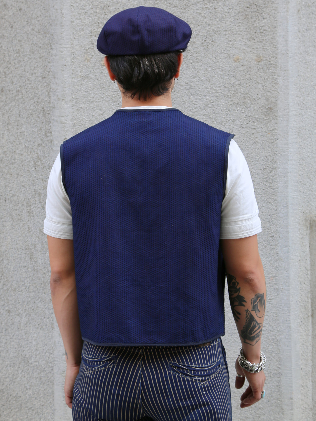 Black Sign “Sashiko” Sergeants Vest – Deep Indigo (BSSV-24203)