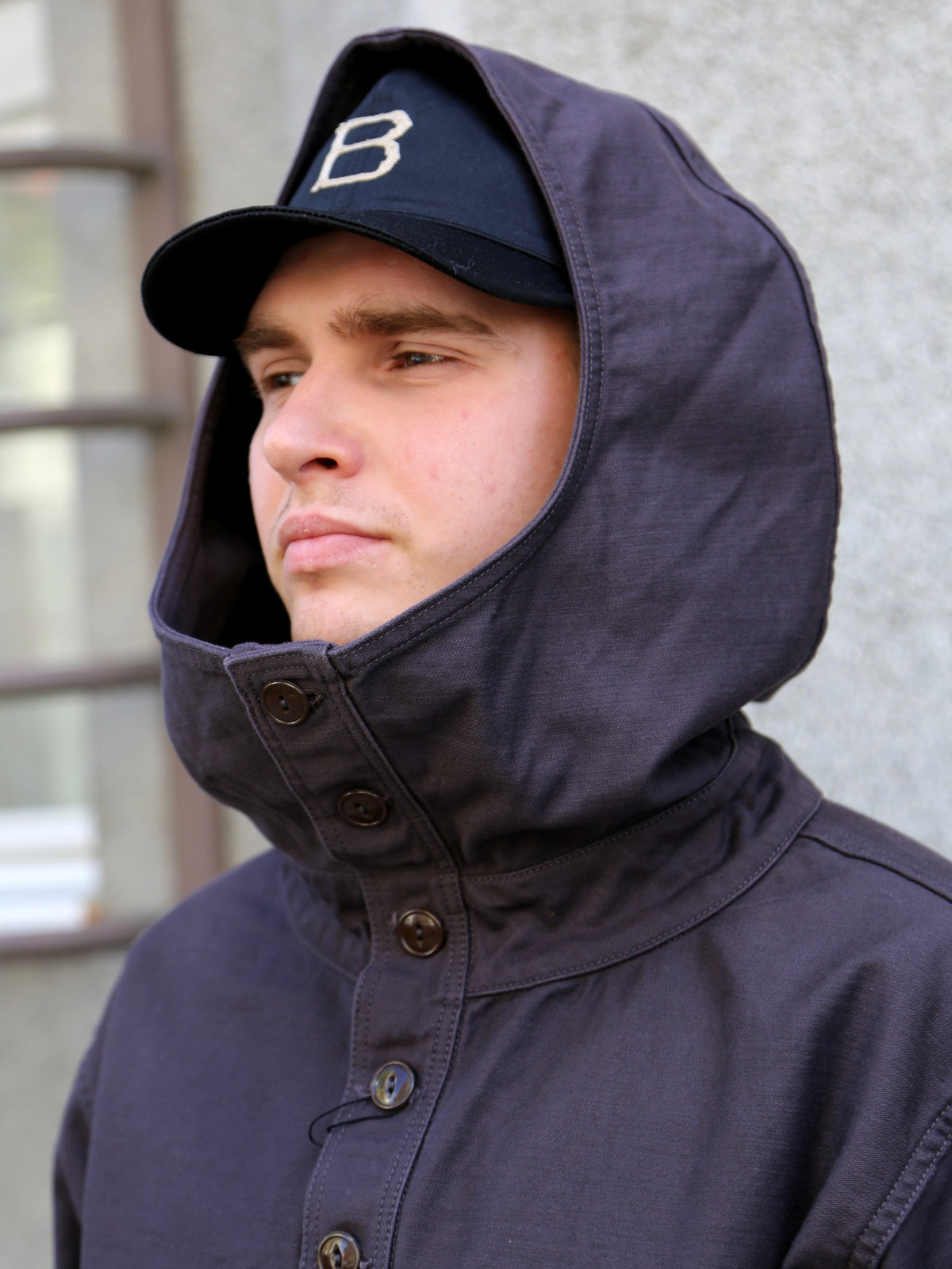 Black Sign Military Back Satin Hooded Deck Shirt – Mud Brown (BSSJ-25403)