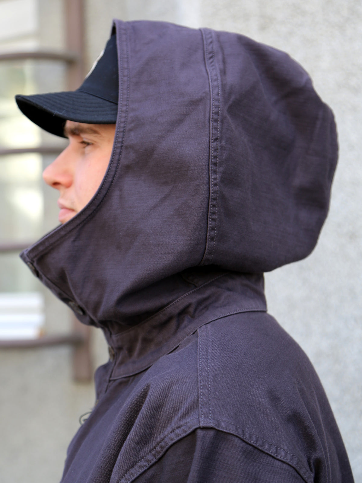 Black Sign Military Back Satin Hooded Deck Shirt – Mud Brown (BSSJ-25403)