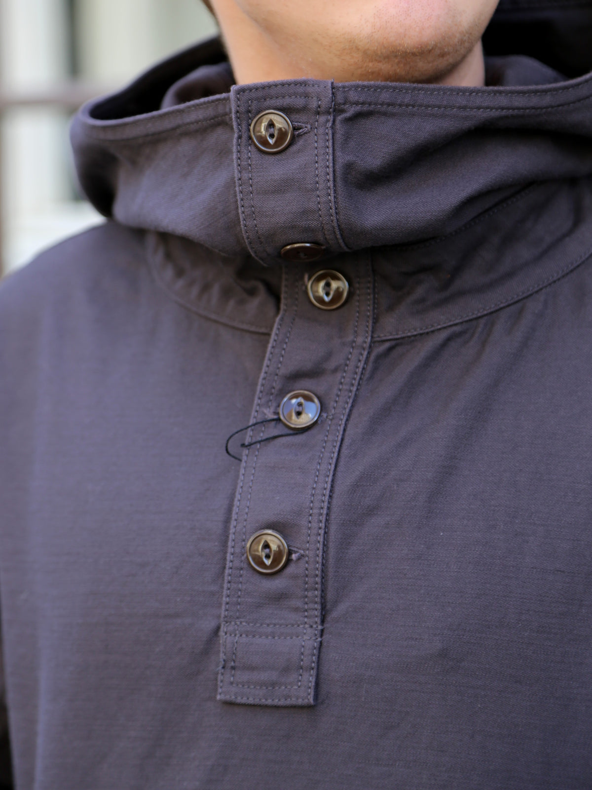 Black Sign Military Back Satin Hooded Deck Shirt – Mud Brown (BSSJ-25403)