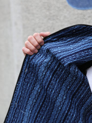 Samurai Jeans Baseball Shirt Liner – Indigo Stripe (SJCJK25-LNR)