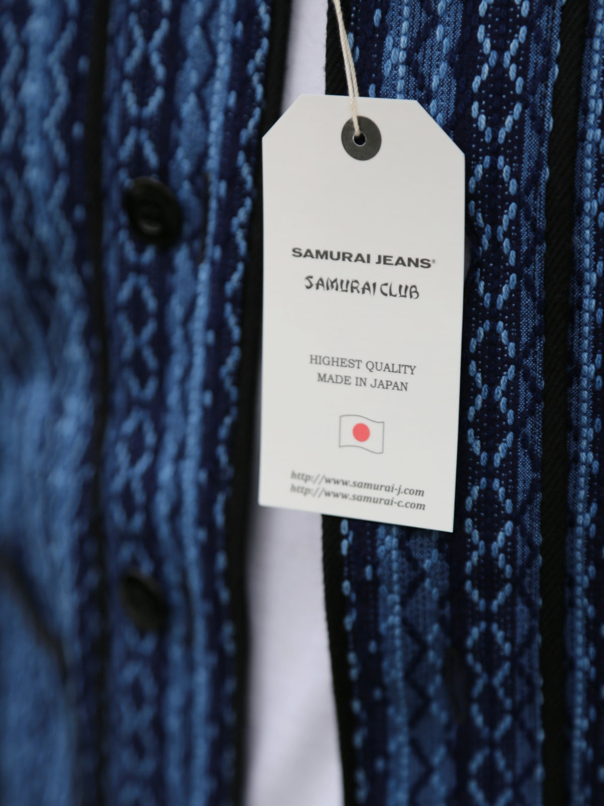 Samurai Jeans Baseball Shirt Liner – Indigo Stripe (SJCJK25-LNR)