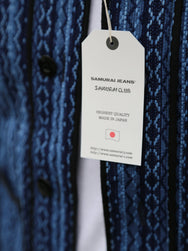 Samurai Jeans Baseball Shirt Liner – Indigo Stripe (SJCJK25-LNR)