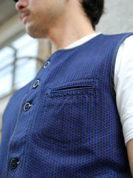 Black Sign “Sashiko” Sergeants Vest – Deep Indigo (BSSV-24203)