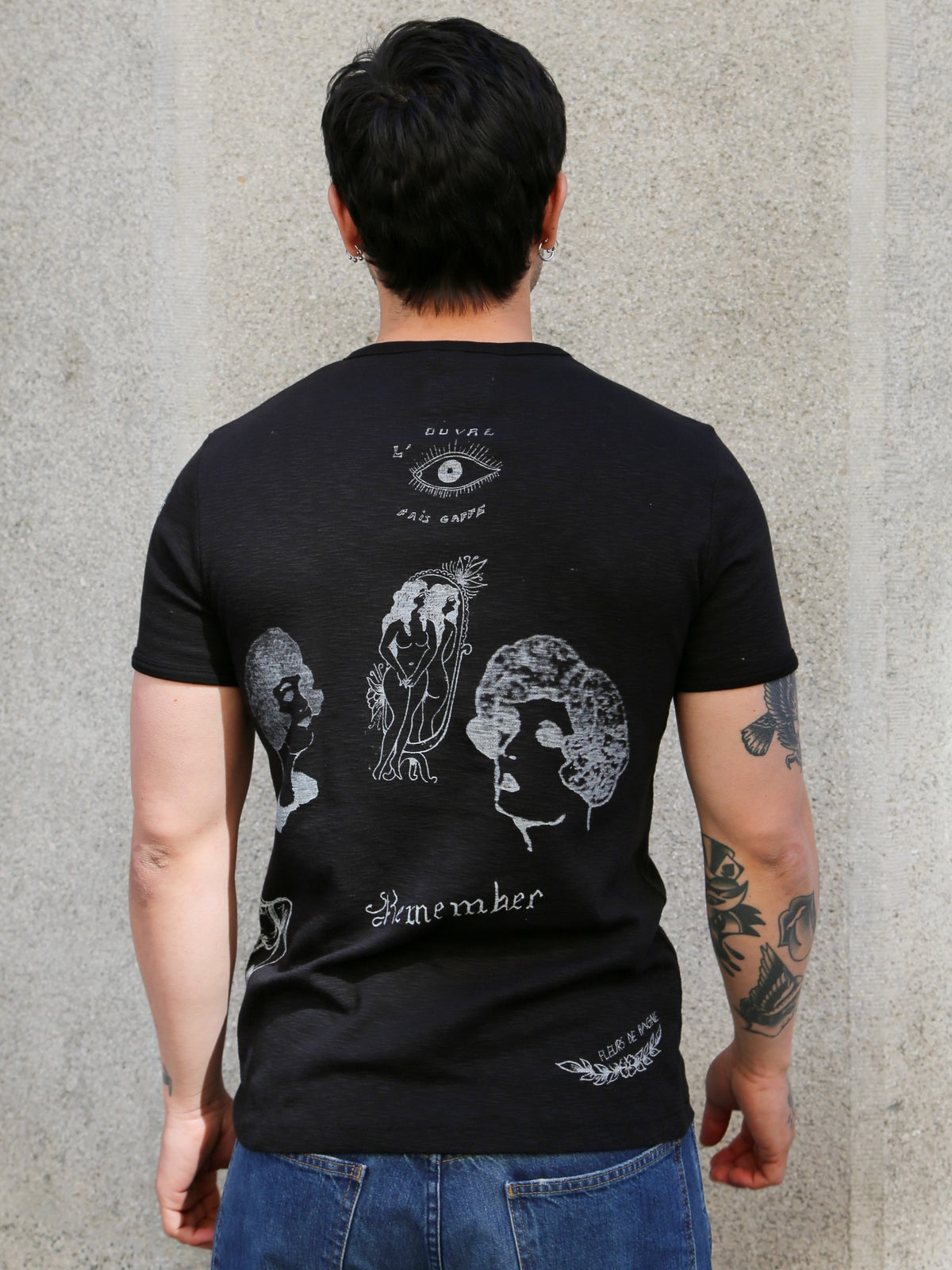 Fleurs de Bagne Tricot „Le Vice Dans Le Peau“ – Charcoal (FDB-TSSH-VICE-920)