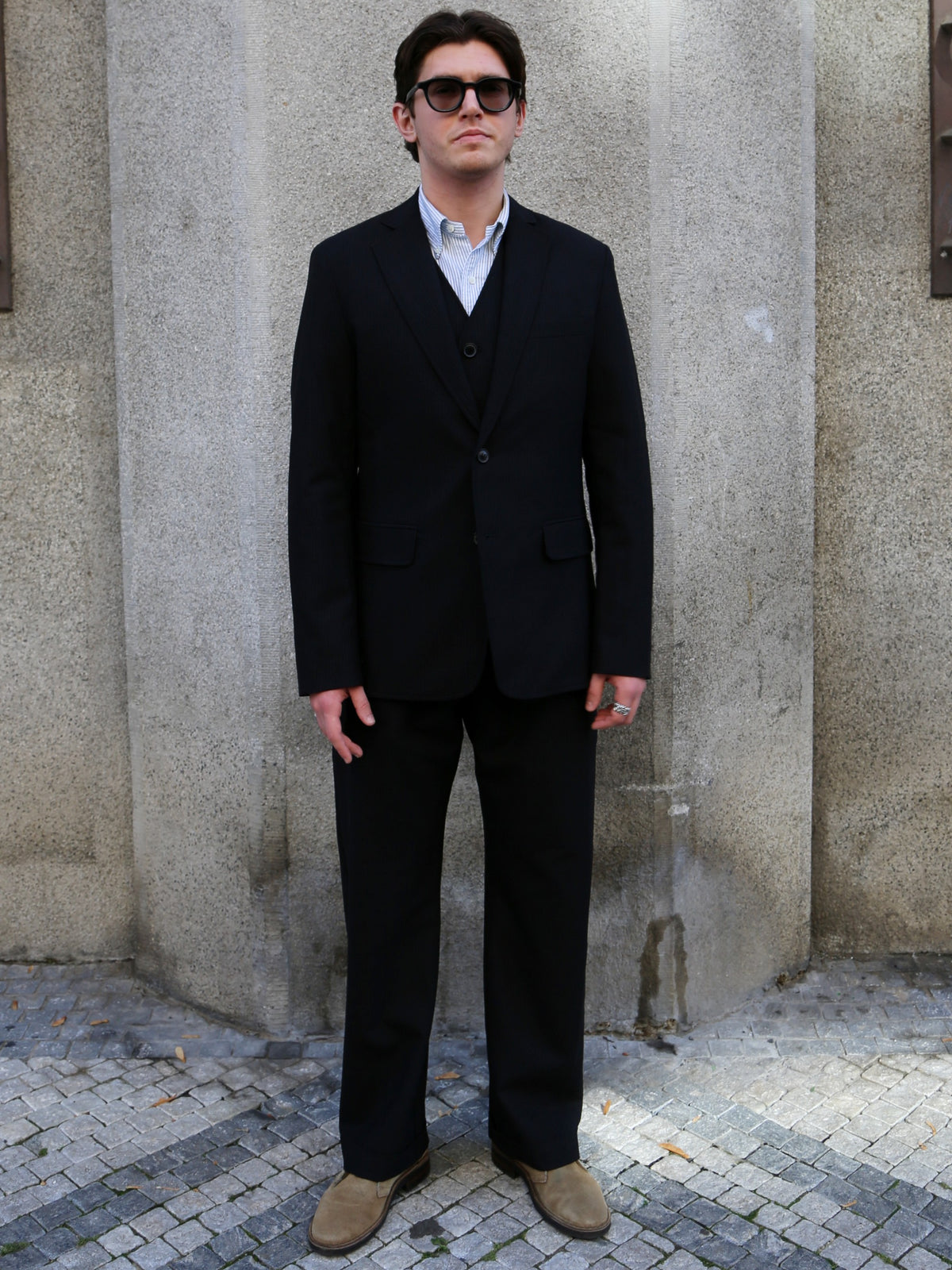 Hansen Garments DANIEL Classic Waistcoat – Wool Pin Black (32-65-2)